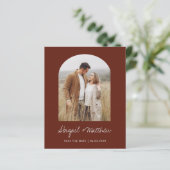 Budget Boho Foto Boog Save The Date Uitnodiging (Staand voorkant)