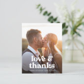 Budget Boho Foto Bruiloft Dank u Kaart (Staand voorkant)