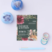 Budget Boho FOX Bourgondië Bloemige All-in-1 Trouw Flyer (Enkel)