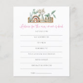 Budget Boho Game Advice Nieuw Baby shower mama pap (Voorkant)