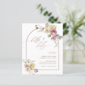 Budget Boho Garden Roos Baby shower Uitnodiging (Staand voorkant)