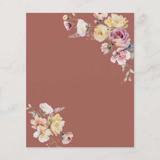 Budget Boho Garden Roos Dedication Invitation (Achterkant)