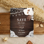 Budget Boho Gedroogd Palm verloor bruiloft met spa Flyer<br><div class="desc">Budget Boho chic bruiloft behalve de datum waarop het briefkaart neutrale bloemen bevat met gedroogde palmbladeren en snaarlichten op gedecoreerd hout.</div>