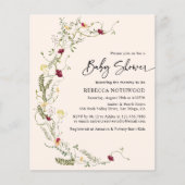 Budget Boho Girl Baby shower Invitation (Voorkant)