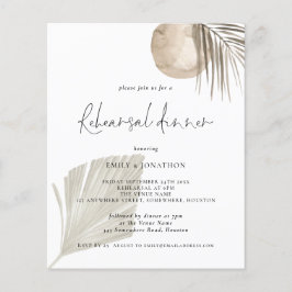 Budget Boho Grass Beige Rehearsal Dinner Invite