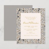 Budget Boho Gray Gold Floral Baby shower (Voorkant / Achterkant)