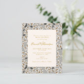 Budget Boho Gray Gold Floral Baby shower (Staand voorkant)