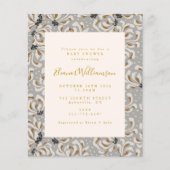 Budget Boho Gray Gold Floral Baby shower (Voorkant)