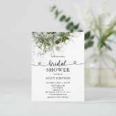 Budget Boho Greenery Heart Script Vrijgezellenfees Uitnodiging Briefkaart (Staand voorkant)