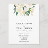 Budget Boho Greenery Neutral Flowers Wedding Uitnodiging Briefkaart (Voorkant)