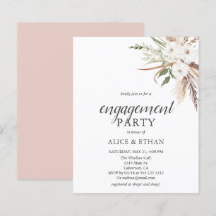 Budget Boho Greenery Pampa Grass Engagement Party