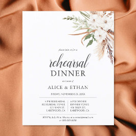 Budget Boho Greenery Pampa Grass Rehearsal Dinner