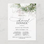 Budget Boho Greenery Script Rehearsal Dinner Uitnodiging Briefkaart (Voorkant)