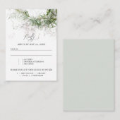 Budget Boho Greenery Wedding RSVP Notitiekaartje (Voorkant / Achterkant)