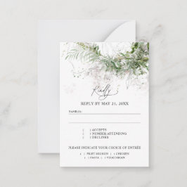 Budget Boho Greenery Wedding RSVP Notitiekaartje