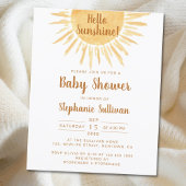 Budget Boho Hallo Sunshine Baby shower Uitnodiging