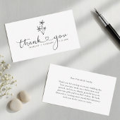 Budget Boho Heart Script Wedding Thank You Notitiekaartje