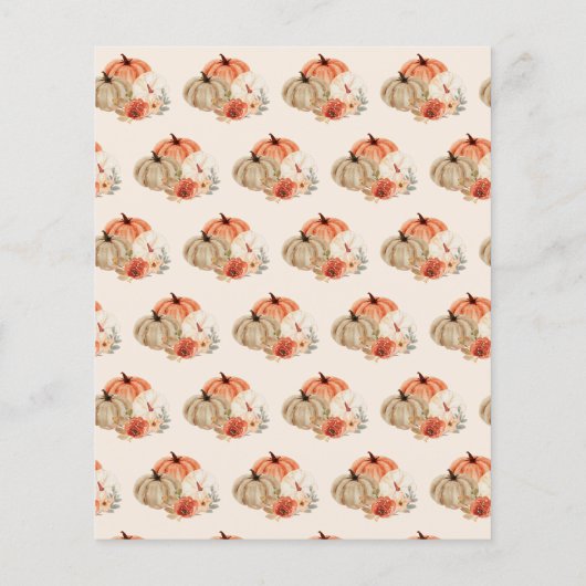 Budget Boho Herfst Baby shower Little Pumpkin Invi (Achterkant)