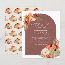 Budget Boho Herfst Baby shower Little Pumpkin Invi