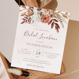 Budget Boho Herfst Bloem Bruiloft Luncheon Uitnodi