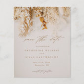 Budget Boho Herfst Bloemen Trouwen Save The Date Flyer (Voorkant)