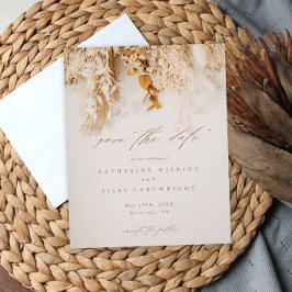 Budget Boho Herfst Bloemen Trouwen Save The Date Flyer