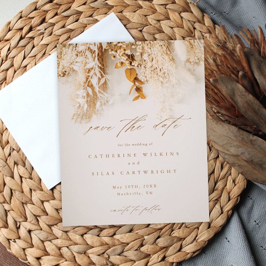 Budget Boho Herfst Bloemen Trouwen Save The Date Flyer