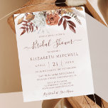 Budget Boho Herfst Floral Bridal Shower<br><div class="desc">Een moderne bohemen-budgetbruid-doucheuitnodiging met waterverf bloemen en valbladeren in oorrijke tinten zoals roestbruin,  verbrand sinaasappel en terracotta. Ideale keuze voor herfstbruiloften.</div>