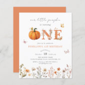 Budget Boho Herfst Pompoen Wildflower 1e verjaarda (Voorkant / Achterkant)