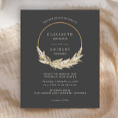 Budget Boho Hoop Pampas Grass Dark Wedding Invite