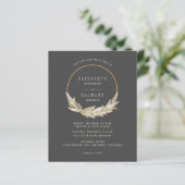 Budget Boho Hoop Pampas Grass Dark Wedding Invite (Staand voorkant)