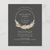 Budget Boho Hoop Pampas Grass Dark Wedding Invite (Voorkant)