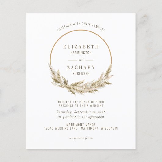 Budget Boho Hoop Pampas Grass Wedding (Voorkant)