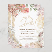 BUDGET BOHO Huwelijksuitnodiging Digitale Download (Voorkant / Achterkant)