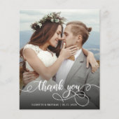 Budget Boho Kalligrafie 2 Foto Bruiloft Dank u (Voorkant)