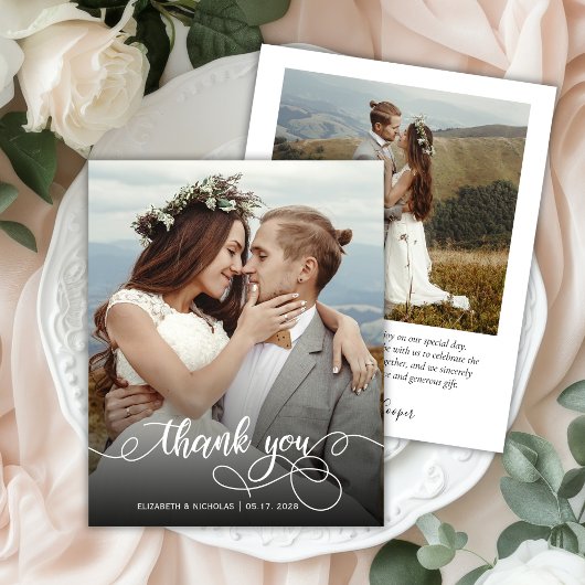 Budget Boho Kalligrafie 2 Foto Bruiloft Dank u