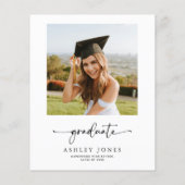 Budget Boho Kalligrafie Foto Afstuderen Uitnodigen Flyer (Achterkant)