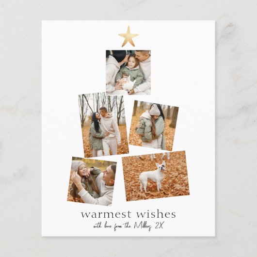 Budget Boho kerstboom 5 Foto Collage Holiday (Voorkant)