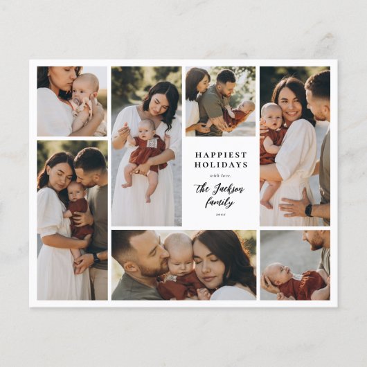 Budget Boho Kerstmis 7 Foto Collage Holiday (Voorkant)