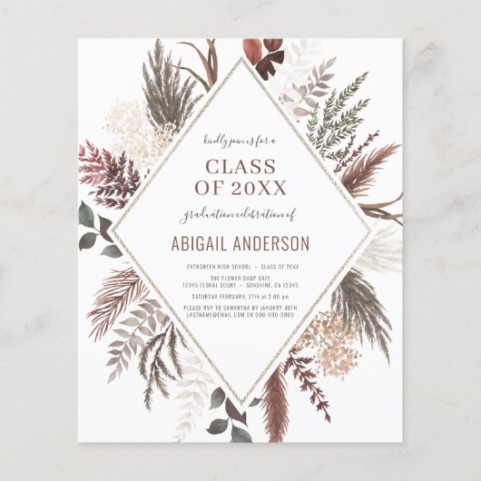 Budget Boho Klasse 20223Photo Afstudeerder Invitat Flyer (Voorkant)