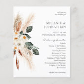 Budget Boho Koper & Bloem Kleine Trouwceremonie Flyer (Voorkant)