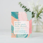 Budget Boho koraal Blauwgroen bladeren picknick Ba (Staand voorkant)