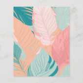 Budget Boho koraal Blauwgroen bladeren picknick Ba (Achterkant)