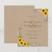 BUDGET Boho Kraft Sunflower bruiloft (Voorkant / Achterkant)