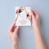 Budget Boho Lijst Pink Pampas Grass Floral Wedding Flyer (Hand)