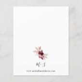 Budget Boho Lijst Pink Pampas Grass Floral Wedding Flyer (Achterkant)