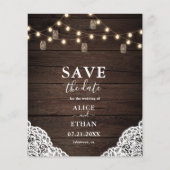 Budget Boho Mason Jars Huwelijk Opslag Datum Flyer (Voorkant)