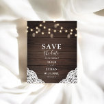 Budget Boho Mason Jars Wedding Save the Date Flyer<br><div class="desc">Budget Boho chic bruiloft,  behalve de date flyer,  zijn er veel potten en snaarlampen op hout.</div>