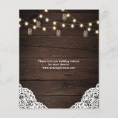 Budget Boho Mason Jars Wedding Save the Date Flyer (Achterkant)