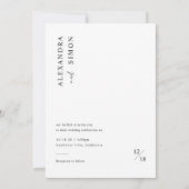Budget Boho Minimalistische Monogram Trouwen Kaart (Achterkant)
